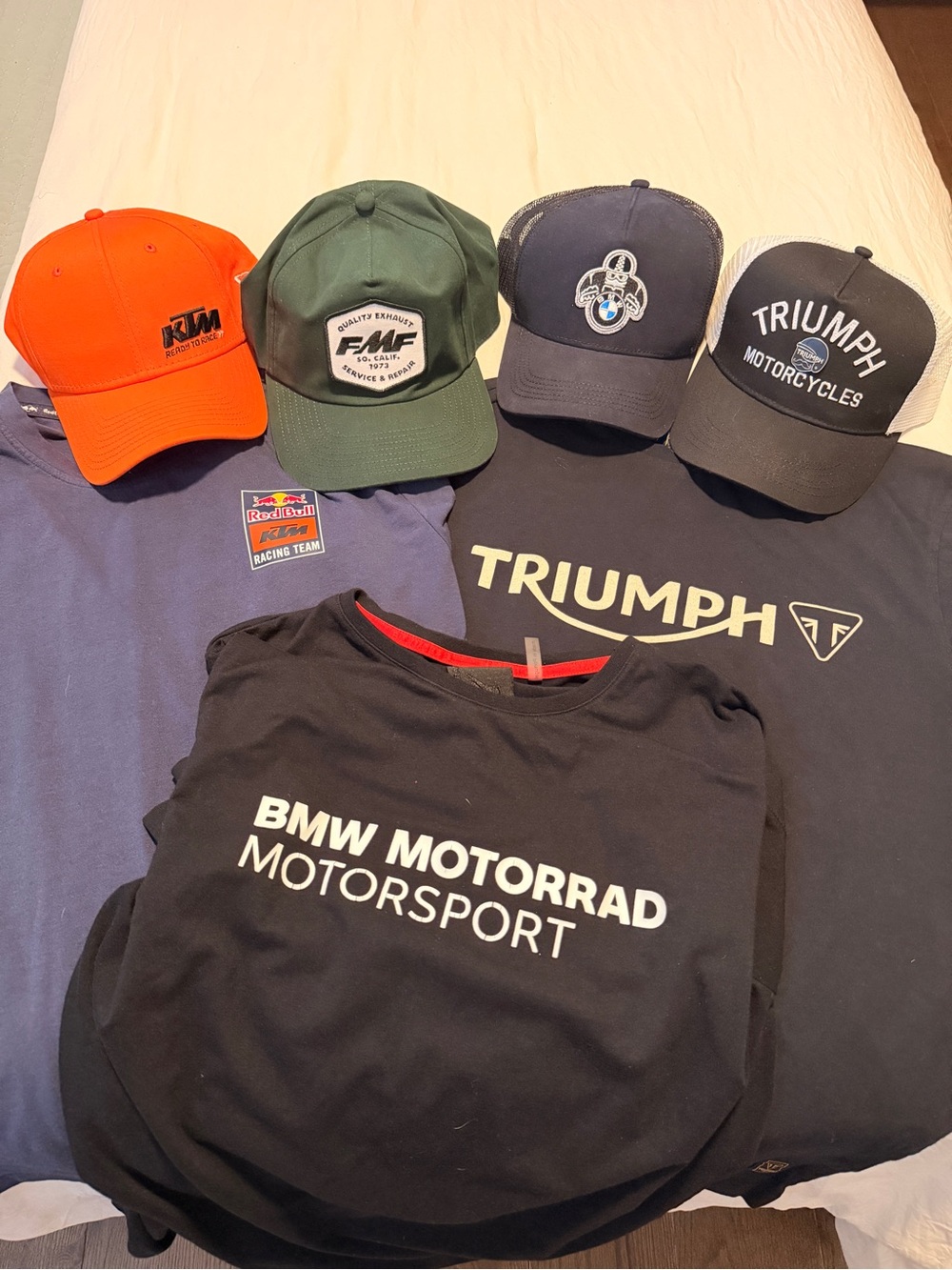 Motorcycle T shirts and Caps BMW Triumph KTM